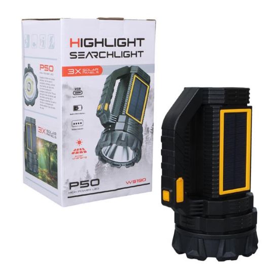 Powermaster W5190 Solar Şarjlı El Feneri Uzun Mesafe Işıldak resmi