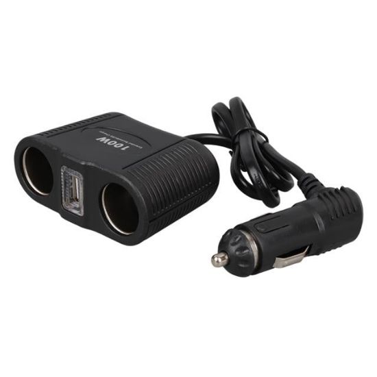 Olesson 1645 12-24V Tek USB Girişli 100W 70cm Kablolu 2'li Araç Çakmak Çoklayıcı resmi