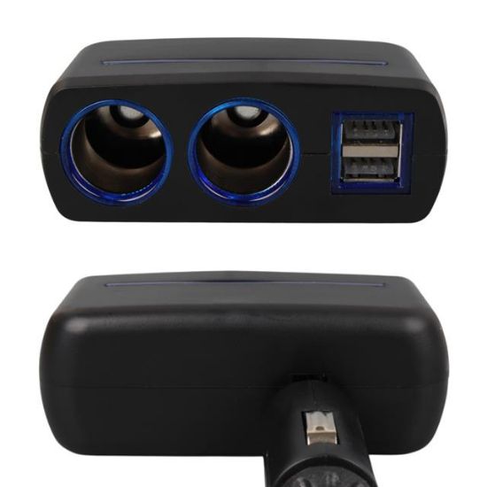 Olesson 1637 12-24V Çift USB Girişli 120W 2'li Araç Çakmak Çoklayıcı resmi
