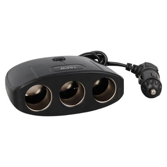 Olesson 1635 12-24V Çift USB Girişli 100W 70 CM Kablolu 3'LÜ Araç Çakmak Çoklayıcı 100x66x40mm resmi