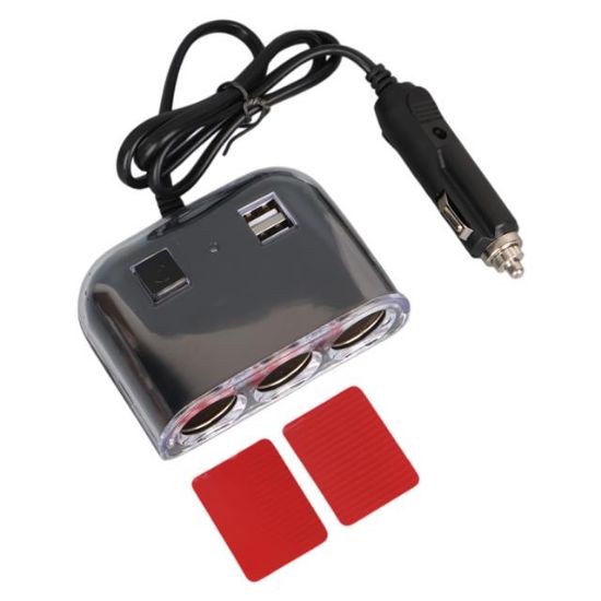 Olesson 1505 12-24V Çift USB Girişli 120W 80cm Kablolu 3'LÜ Araç Çakmak Çoklayıcı resmi