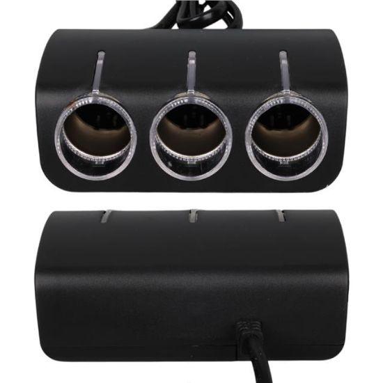 Olesson 1521 12-24V 120W 80 CM Kablolu 3'LÜ Araç Çakmak Çoklayıcı resmi