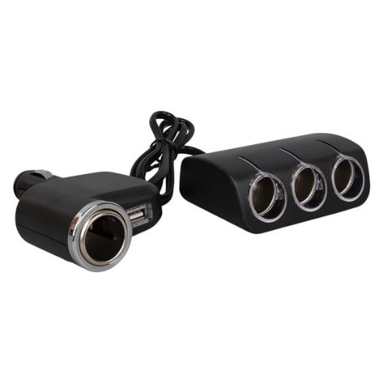 Olesson 1528 12-24V Tek USB Girişli 120W 80cm Kablolu 3'LÜ Araç Çakmak Çoklayıcı resmi