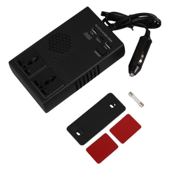 Olesson 1664 DC 12-24V 200W Oto Araç Power İnverter 1x Çakmak Girişi - 1x TYPE-C - 2x USB - 2x 220V Üniversal Priz resmi