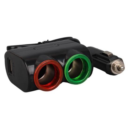 Olesson 1631 12-24V Tek USB Girişli 120W 80cm Kablolu 2'LI Araç Çakmak Çoklayıcı resmi