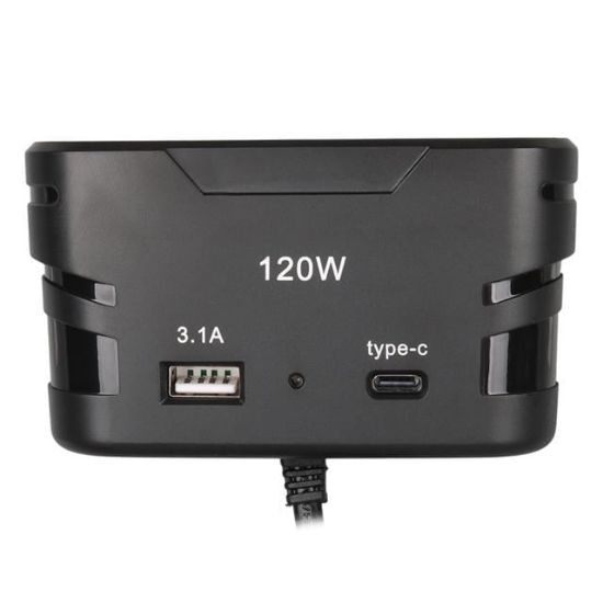 Olesson 2013 12-24V TYPE-C + USB Girişli 120W 80 CM Kablolu 3'lü Araç Çakmak Çoklayıcı resmi