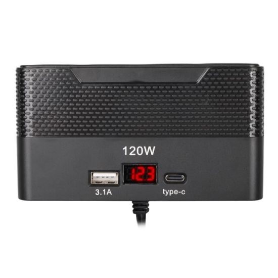 Olesson 2014 12-24V Type-C + USB-A Girişli 120W 80cm Kablolu 4'lü Araç Çakmak Çoklayıcı resmi