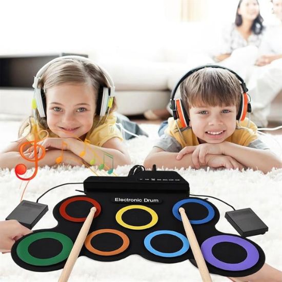 Magicvoice G3002R 7 Ped Gökkuşağı Renkli Elektronik Roll Up Davul Kiti resmi