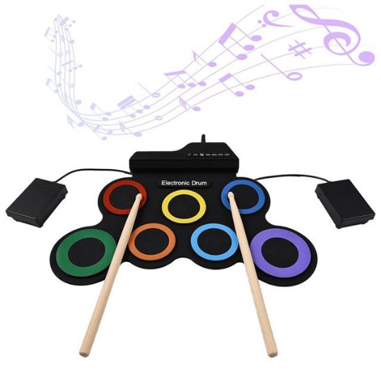 Magicvoice G3002R 7 Ped Gökkuşağı Renkli Elektronik Roll Up Davul Kiti resmi