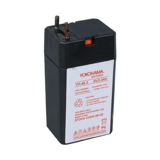YOKOHAMA YH-40.3 4 VOLT - 0.3 AMPER KURU AKÜ resmi