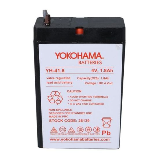 YOKOHAMA YH-41.8 4 VOLT - 1.8 AMPER KURU AKÜ (50 X 76 X 22 MM) resmi