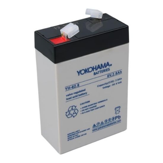 YOKOHAMA YH-62.8 6 VOLT - 2.8 AMPER DİK AKÜ (66 X 33 X 97 MM) resmi