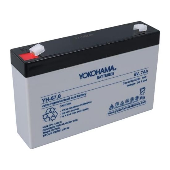 YOKOHAMA YH-67.0 6 VOLT - 7 AMPER KURU AKÜ (150 X 30 X 94 MM) resmi