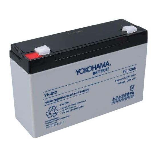 YOKOHAMA YH-612 6 VOLT - 12 AMPER KURU AKÜ (150 X 50 X 94 MM) resmi