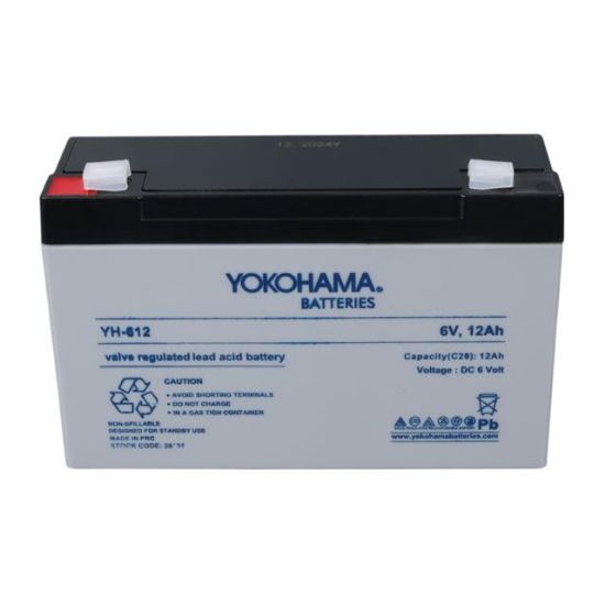 YOKOHAMA YH-612 6 VOLT - 12 AMPER KURU AKÜ (150 X 50 X 94 MM) resmi