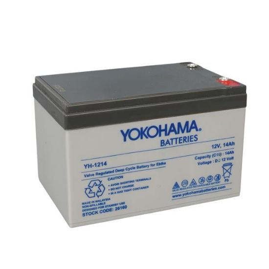 YOKOHAMA YH-1214 12 VOLT - 14 AMPER ELEKTRİKLİ BİSİKLET AKÜSÜ (150 X 95 X 98 MM) resmi
