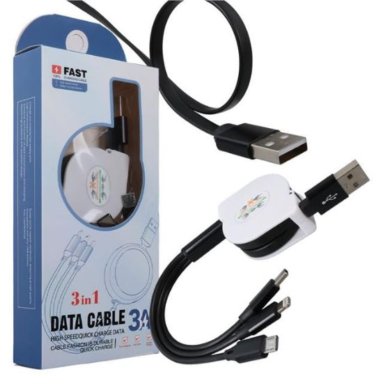 POWERMASTER PM-26346 3 IN 1 SİYAH ŞARJ KABLOSU resmi