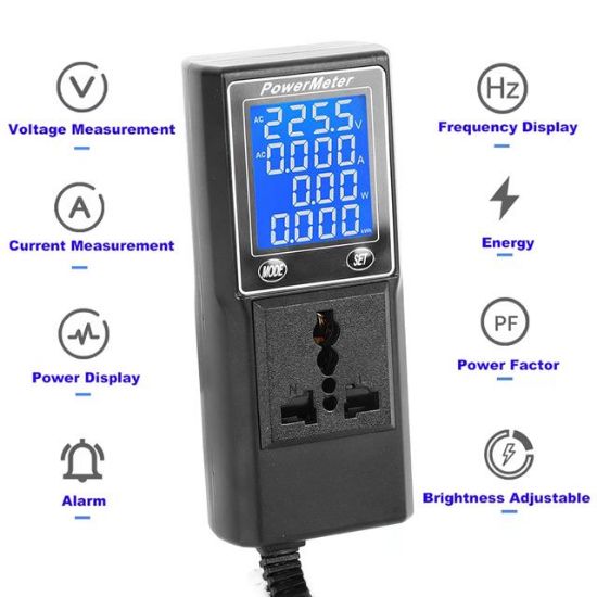 PowerMaster PM-26400 Volt Amper Watt HZ Güç Ölçer Dijital Ekranlı (Powermeter) resmi