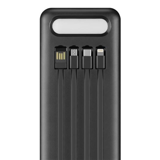 Powerway TX60 Siyah 60000 Mah Çoklu Çıkış Dijital Göstergeli Ekstra Kablolu Powerbank resmi