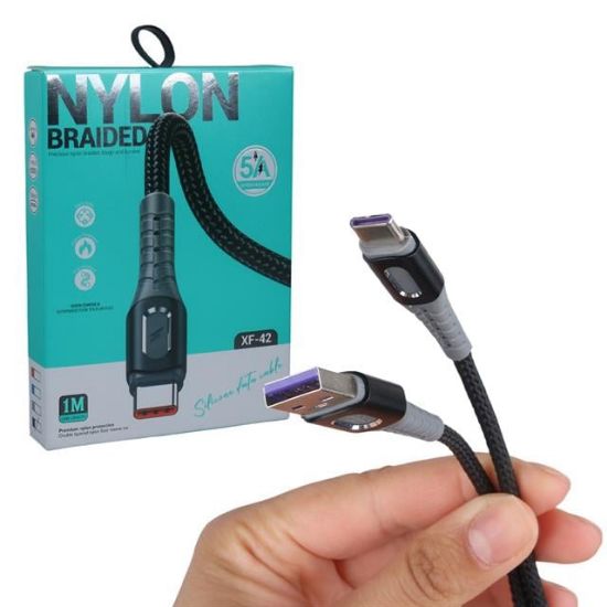 POWERMASTER PM-3785 5 AMPER TYPE-C ÖRGÜLÜ HIZLI ŞARJ DATA KABLOSU resmi