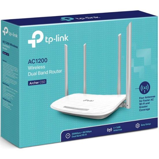 Tp Link Archer C50 4 Port Dual Band 867 Mbps Gigabit Router resmi