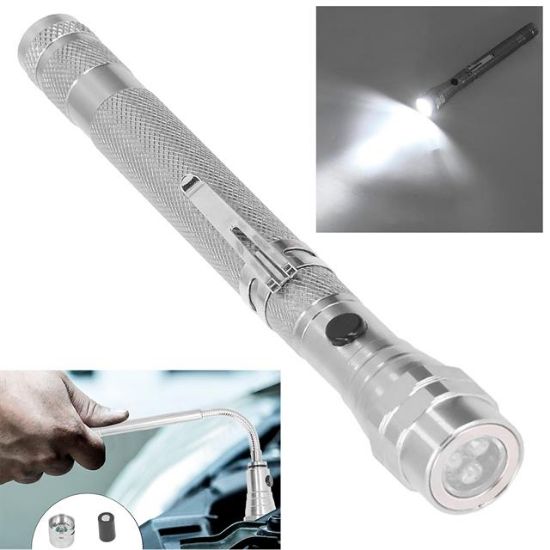 Powermaster MX-2808 Mıknatıslı 360 Derece Döner Başlıklı 3 Ledli Beyaz Işık El Feneri  resmi