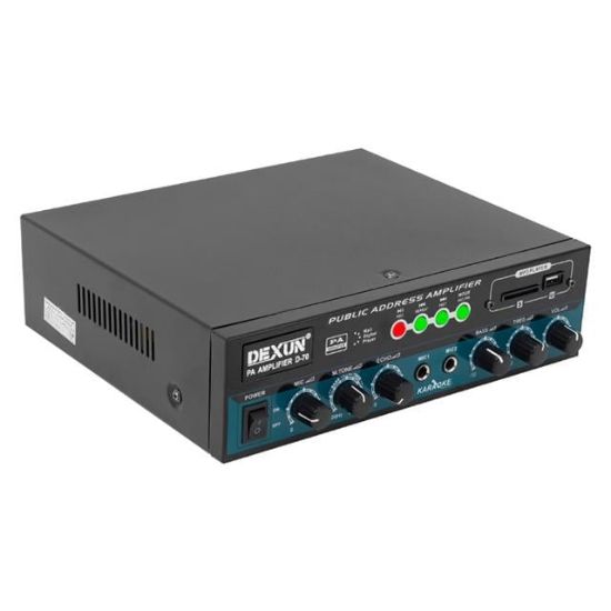 DEXUN D-70 50 WATT 100V-70V 4-16 OHM USB-SD-AUX-BLUETOOTH DESTEKLİ HAT TRAFOLU ANFİ resmi