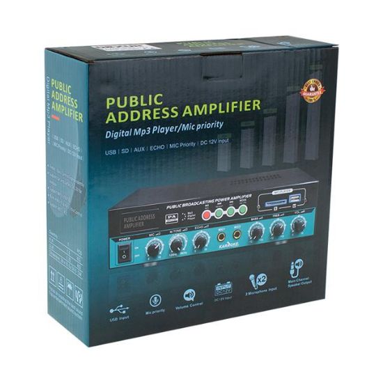 DEXUN D-70 50 WATT 100V-70V 4-16 OHM USB-SD-AUX-BLUETOOTH DESTEKLİ HAT TRAFOLU ANFİ resmi