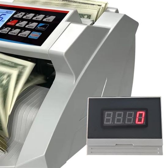 PowerMaster PM-25068 TRY-EUR-USD Sesli Karışık Ve Adet Para Sayma Makinesi Harici Ekranlı 80W 60db AC100-240V resmi
