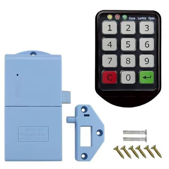 PowerMaster PM-26724 Tuş Şifreli Siyah Çekmece Dolap Kilidi (2'li Paket) resmi