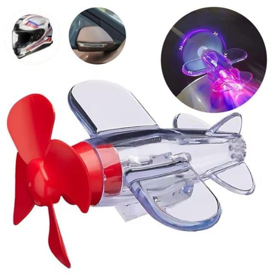 Sunup SN-26786 LED Işıklı Motosiklet Süs Uçağı Pilsiz Çalışan, Kırmızı-Mavi Işık Efektli resmi