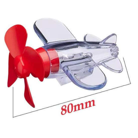 Sunup SN-26786 LED Işıklı Motosiklet Süs Uçağı Pilsiz Çalışan, Kırmızı-Mavi Işık Efektli resmi