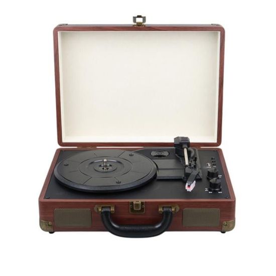 MAGICVOICE PU16 RETRO VİNTAGE ÇANTA PİKAP - RADYO - BLUETOOTH - USB MP3 ÇALAR 350X255X115MM resmi