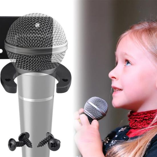 PowerMaster PM-26938 Duvara Monte Çift Mikrofon Tutucu Askı Metal Gövde resmi