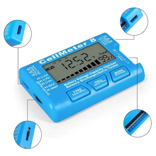 PowerMaster PM-26959 Pil Kapasite Voltaj Test Cihazı RC 1-8S Lipo Lityum NIMH resmi