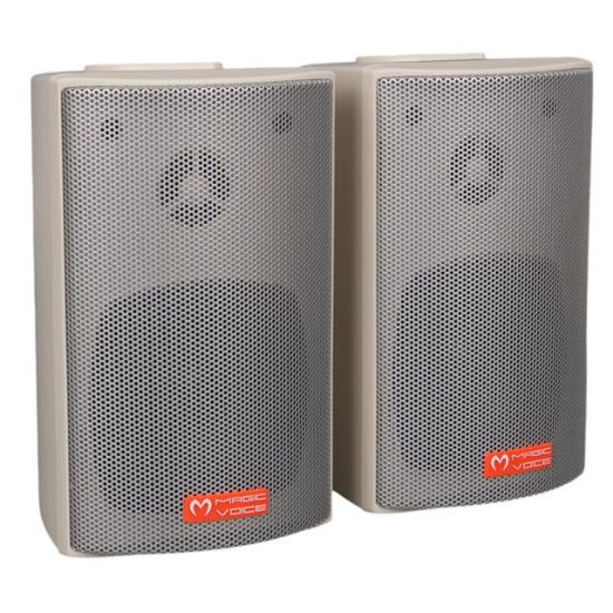 MagicVoice MV-16 7.5 CM 30 Watt Komütatörlü Hat Trafolu Beyaz Sütun Hoparlör (2'li Takım) resmi