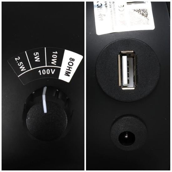 MagicVoice MV-13 7.5 CM 20 Watt Komütatörlü Hat Trafolu Siyah Sütun Sarkık Hoparlör (2'li Takım) resmi