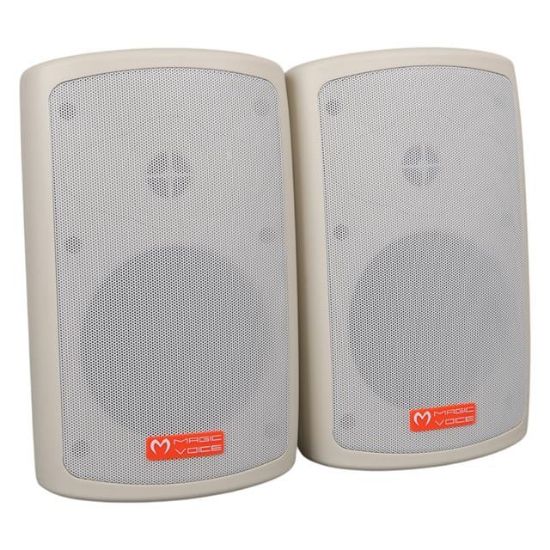 MagicVoice MV-36 11 CM 50 Watt Komütatörlü Hat Trafolu Krem Beyaz Sütun Hoparlör (2'li Takım) resmi