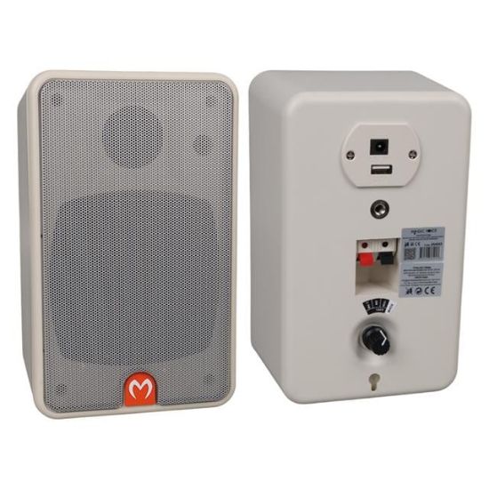 MagicVoice MV-21 10 CM 40 Watt Komütatörlü Hat Trafolu Beyaz Sütun Hoparlör (2'li Takım) resmi