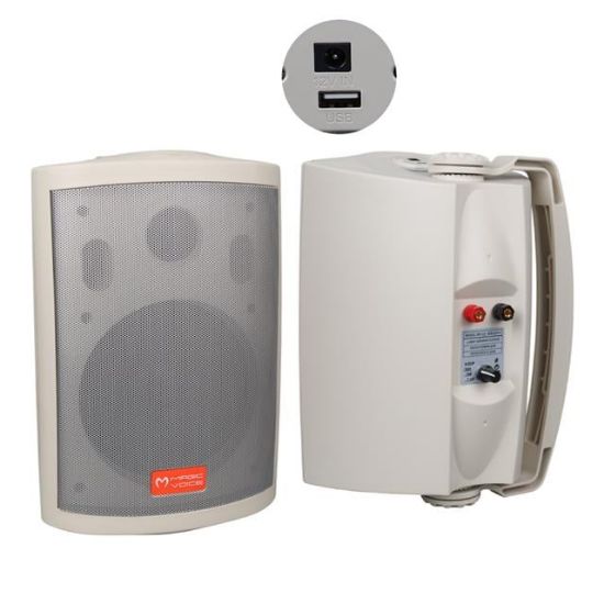 MagicVoice MV-25 16 CM 80 Watt Komütatörlü Hat Trafolu Beyaz Sütun Hoparlör (2'li Takım) resmi