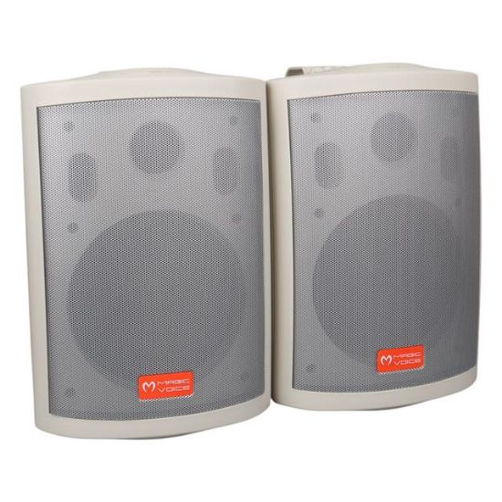 MagicVoice MV-25 16 CM 80 Watt Komütatörlü Hat Trafolu Beyaz Sütun Hoparlör (2'li Takım) resmi