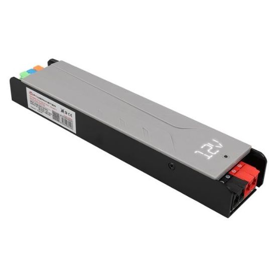 PowerMaster PM-26846 12/24/36/48 Volt 11 Amper 400 Watt Metal Kasa Kademeli Adaptör Voltaj Göstergeli 238x51x30mm resmi