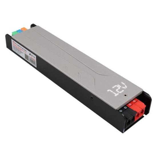 PowerMaster PM-26841 12 Volt 20 Amper 240 Watt Slim Metal Kasa Adaptör Voltaj Göstergeli 238x51x30mm resmi