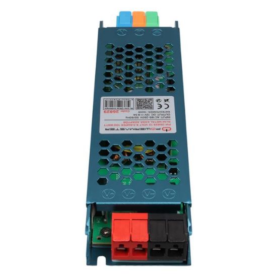 PowerMaster PM-26829 12 Volt 8.5 Amper 100 Watt Slim Metal Kasa Adaptör 180x50x23mm resmi