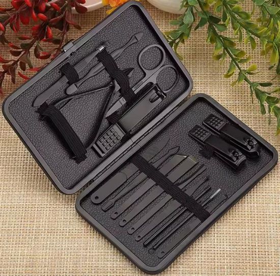 Sunup SN-27099 Siyah Paslanmaz Çelik 18in1 Profesyonel Manikür Tırnak Bakım Seti resmi