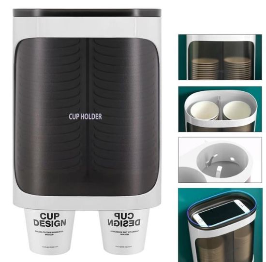 Sunup SN-27108 Kendinden Yapışkanlı Çiftli Plastik - Karton Bardak Dispenseri resmi