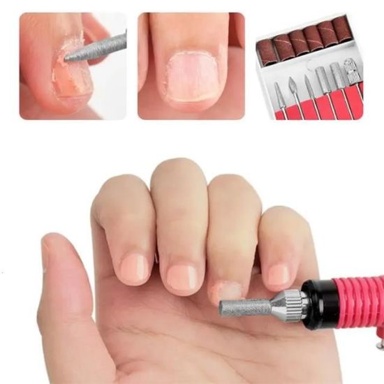 Sunup SN-27091 Hız Ayarlı Tırnak Freze Törpü Manikür Pedikür Seti 6 Başlıklı Elektrikli AC220V resmi