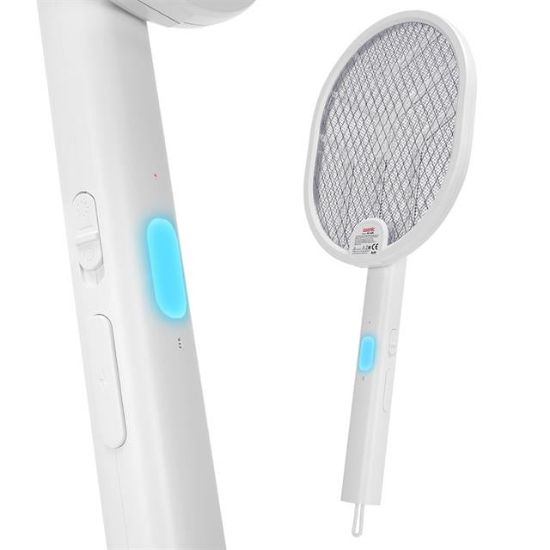 Asonic AS-A26 1200mAh 3000V Çıkış UV Işıklı Şarjli Katlanabilir Askılı Raket Sinek Öldürücü resmi
