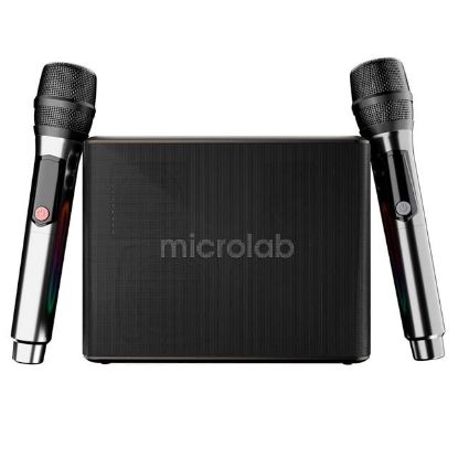 Microlab M60 Vega 100W RGB 2 Adet Kablosuz Mikrofonlu Bluetooth Karaoke Hoparlör (15.000mAh Batarya) resmi