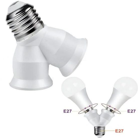 LEDX DY-101 E27 DUY ÇOĞALTICI (TEK DUYDAN ÇİFT E27 LAMBA BAĞLANTISI) resmi